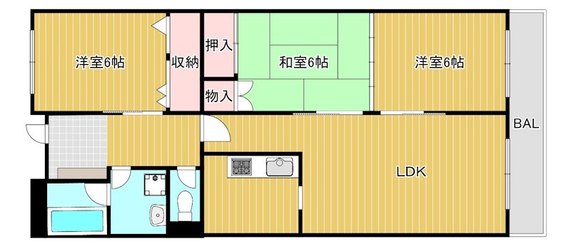 ロイヤルレインボー中主_間取り_0