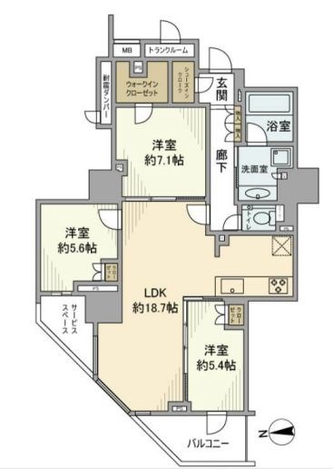 江東区木場のマンションの間取り