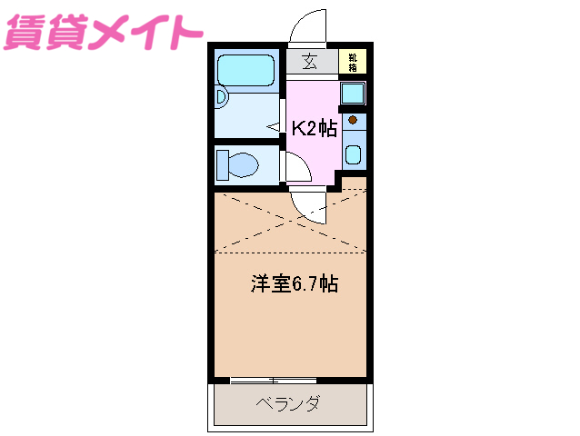 四日市市小杉町のアパートの間取り