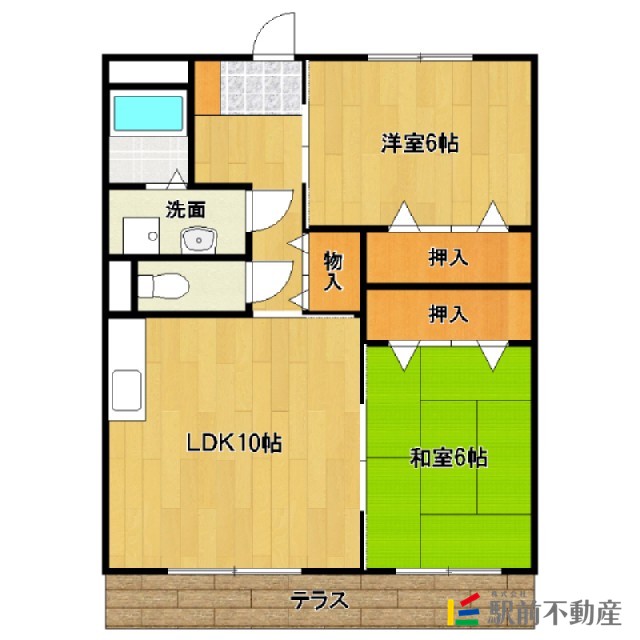 筑後市大字久富のアパートの間取り