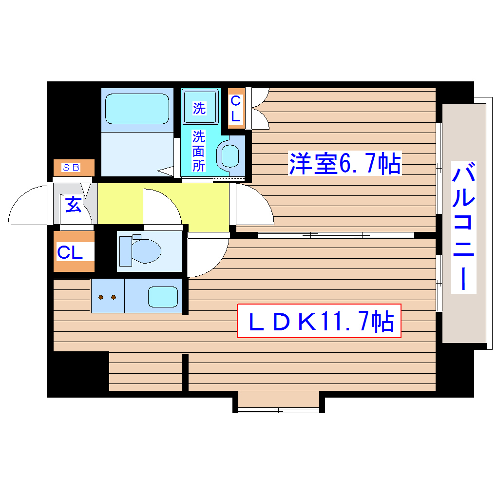 エルスタンザ広瀬通RESIDENCEの間取り