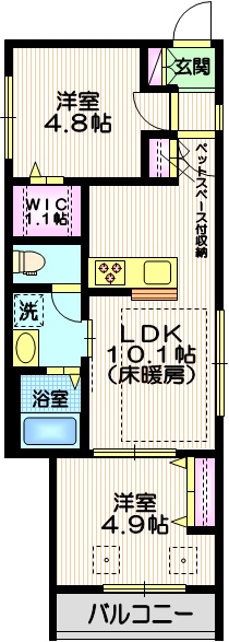 大田区大森南のマンションの間取り