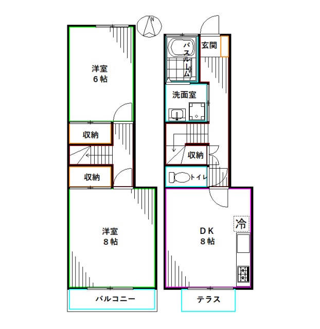 杉並区和田のアパートの間取り