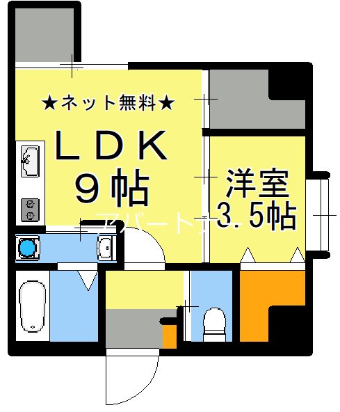 鹿児島市上之園町のマンションの間取り