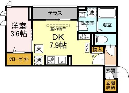 三鷹市中原のアパートの間取り