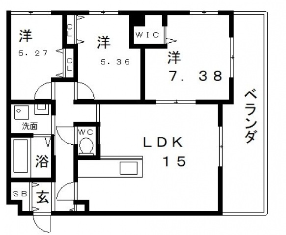 大阪市阿倍野区阪南町のマンションの間取り