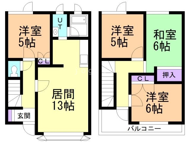 【ハイツタネカワ１の間取り】