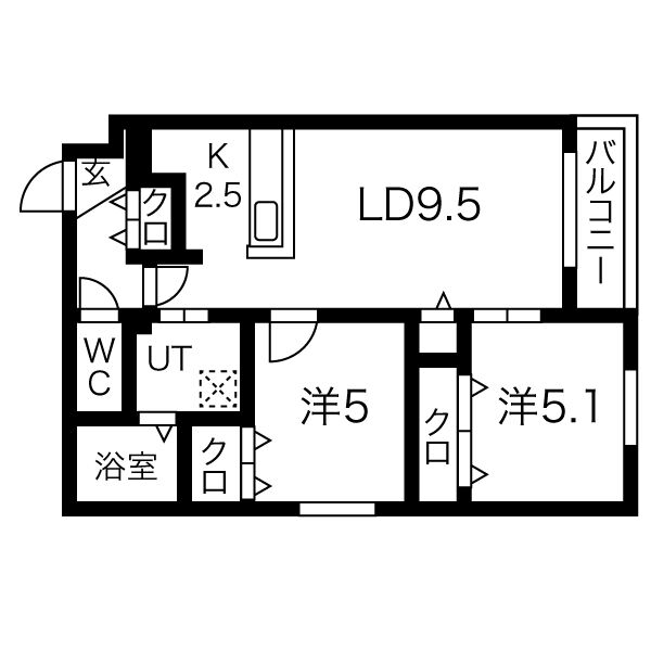 札幌市豊平区月寒西一条のマンションの間取り