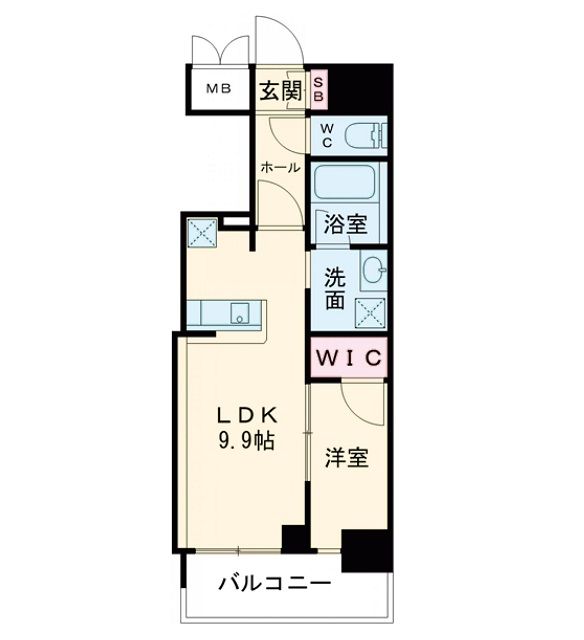 大阪市西区南堀江のマンションの間取り