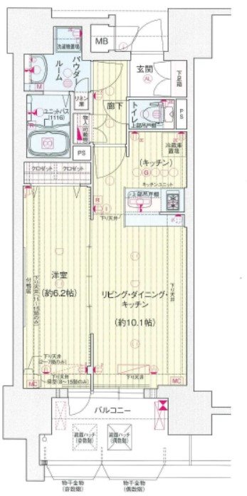 【名古屋市中区丸の内のマンションの間取り】