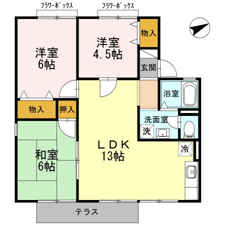 四日市市大井手のアパートの間取り