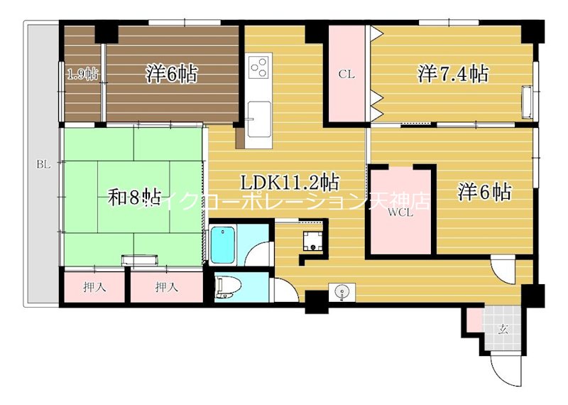 大濠レナークの間取り