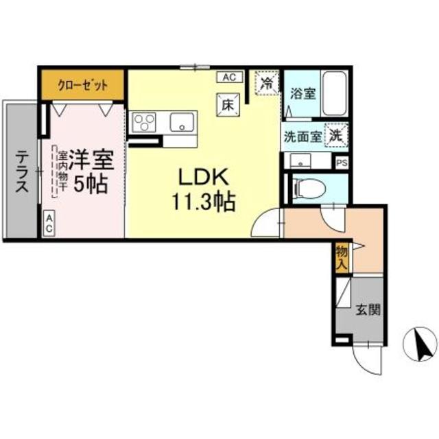 東京都八王子市堀之内３（アパート）の賃貸物件の間取り