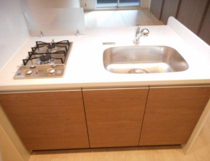 キッチン　プレサンス松屋町駅前デュオ　ガス2口コンロシステムキッチン