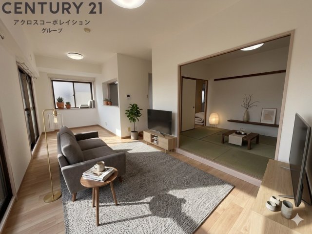 居室・リビング　画像中の家具はAIにより配置加工しているため、付属しません