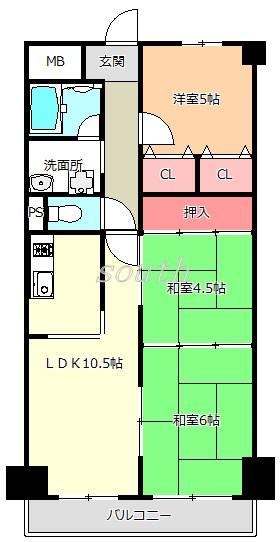 タウンコート咲久良の間取り写真