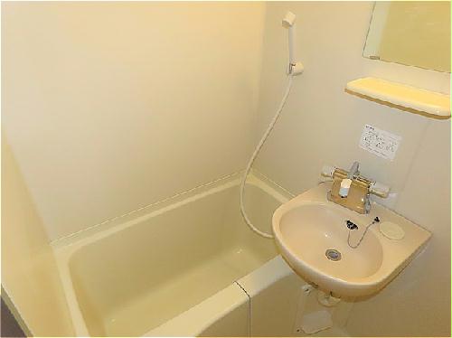 バス・シャワールーム　洗面台とユニット式のお風呂です