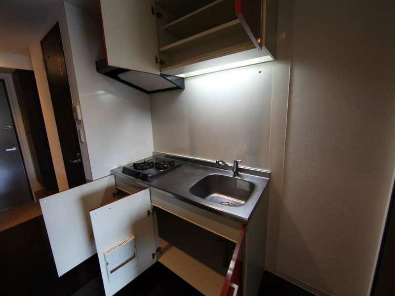 キッチン　システムキッチン（ガス2口）冷蔵庫・レンジ等ご用意できます