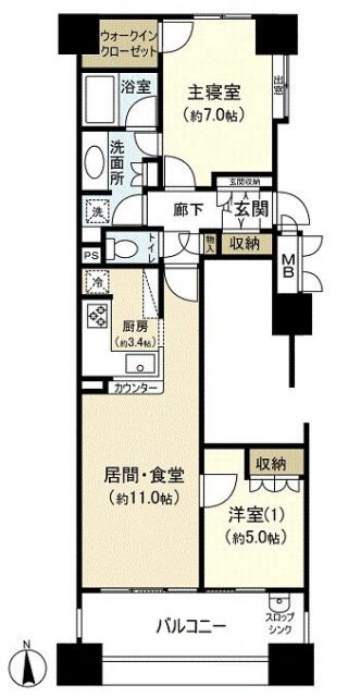 仙台パークホームズ新寺公園の間取り写真