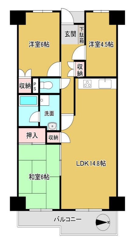 東急ドエル奈良パークビレッジ6号棟の間取り写真