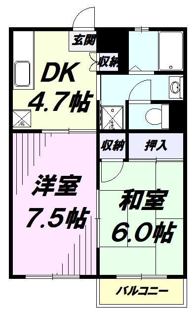 コーポ萩原の間取り写真