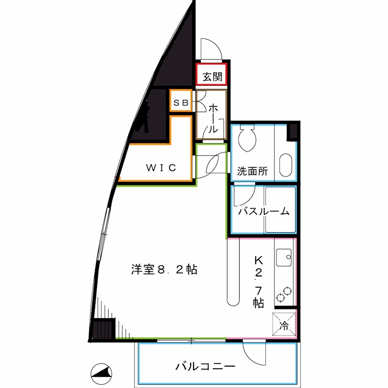 ＪＲ総武線 東中野駅 徒歩2分 9階建 築17年の間取り写真