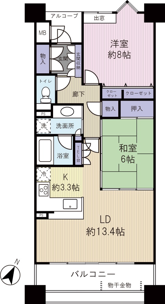 Ｄ’レスティア仙台西多賀の間取り