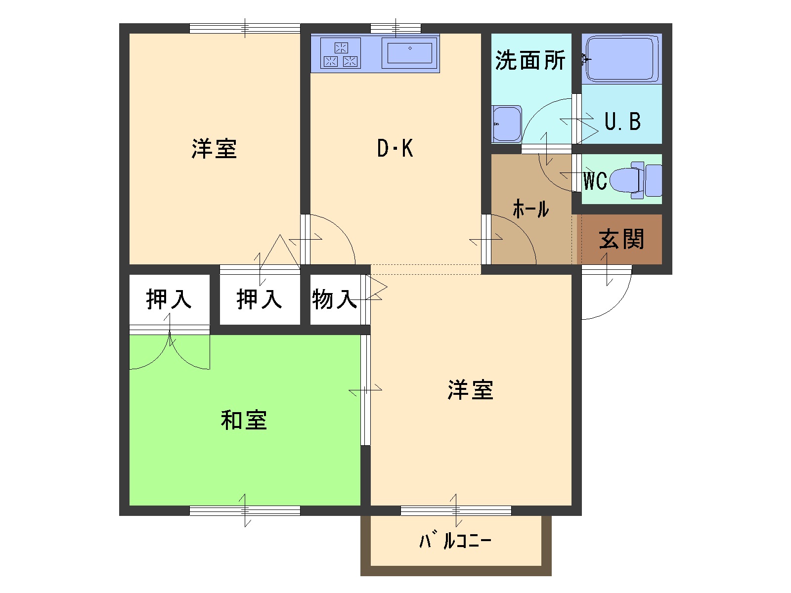 メンバーズタウン月町D棟の間取り