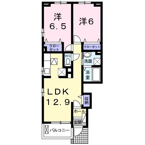 泉南郡田尻町吉見のアパートの間取り