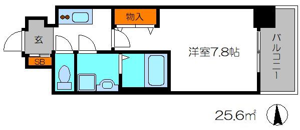 京都市下京区梅小路高畑町のマンションの間取り