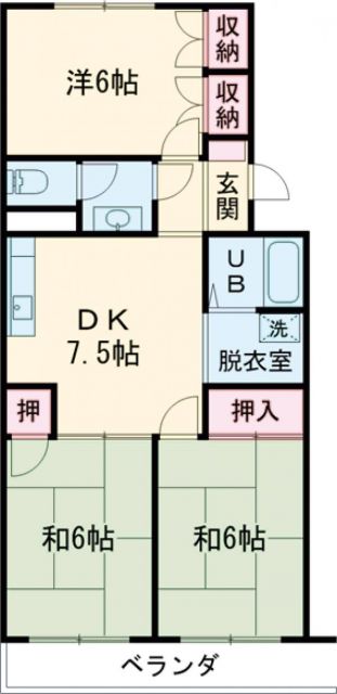 豊川市国府町のマンションの間取り