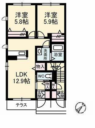 シャーメゾン柞田 A棟の間取り