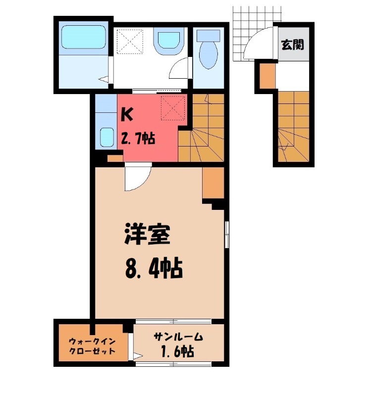 小山市西城南のアパートの間取り