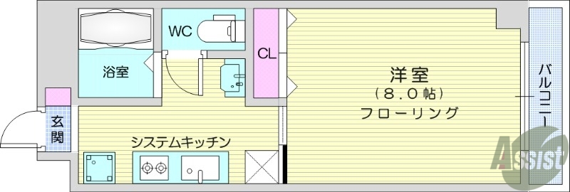 仙台市太白区富沢南のマンションの間取り