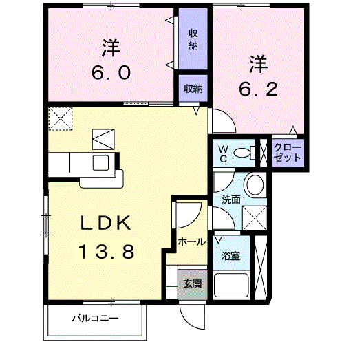 【サンパティークAの間取り】