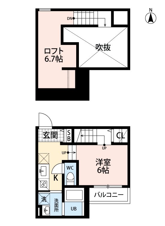 熊本県熊本市中央区国府２（アパート）の賃貸物件の間取り