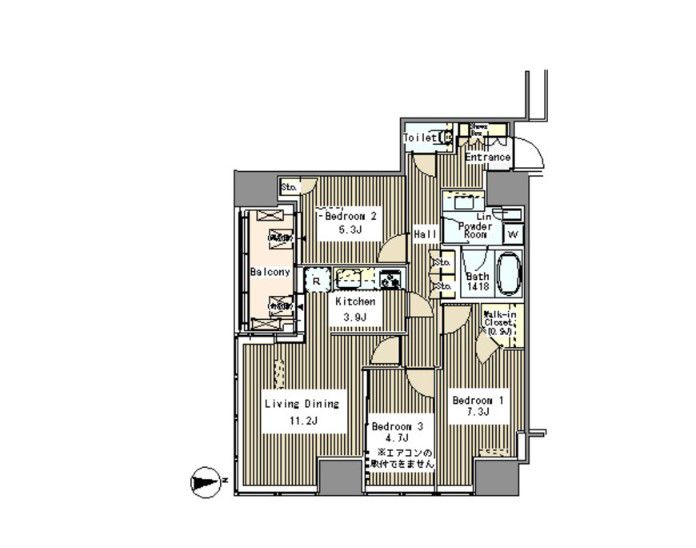 【港区浜松町のマンションの間取り】