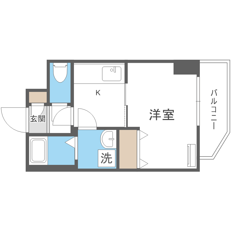 札幌市東区北十三条東のマンションの間取り