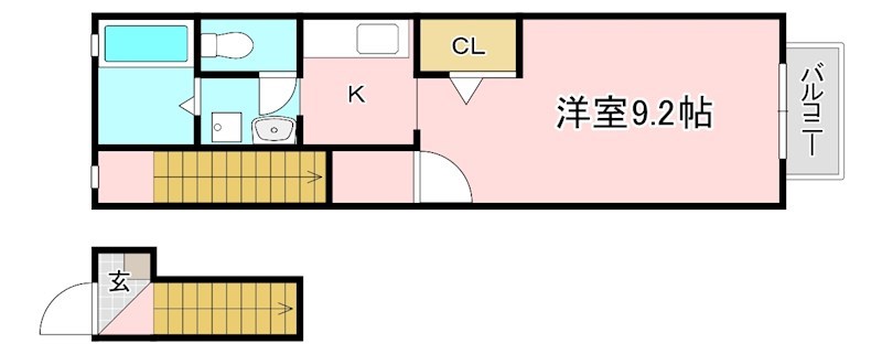 守山市浮気町のアパートの間取り