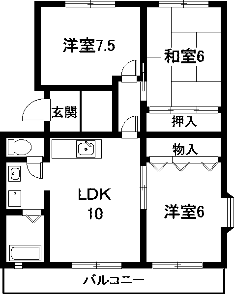 大府市東新町のマンションの間取り