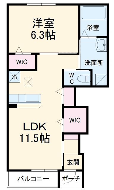 湖西市古見のアパートの間取り