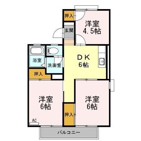 一宮市開明のアパートの間取り