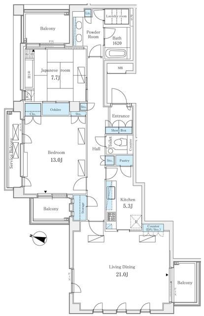 千代田区六番町のマンションの間取り