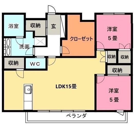 名古屋市緑区長根町のマンションの間取り