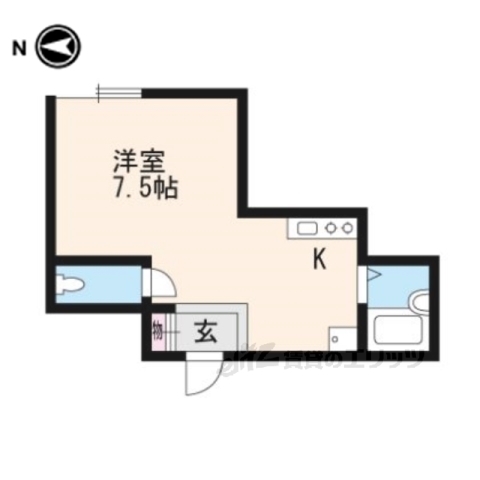 京都市上京区西町のマンションの間取り