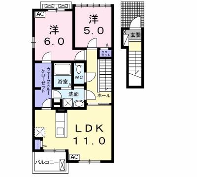 コンフォート粟野西I　IIの間取り