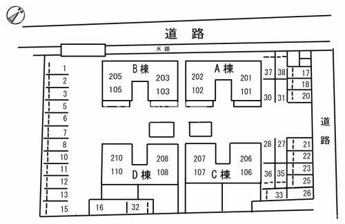 【ヴィオラ片山　D棟の駐車場】