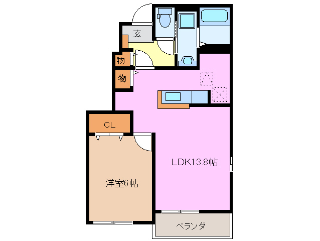 多気郡明和町大字佐田のアパートの間取り