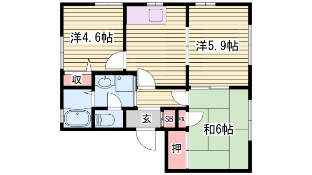 アビタシオン元禄B棟の間取り