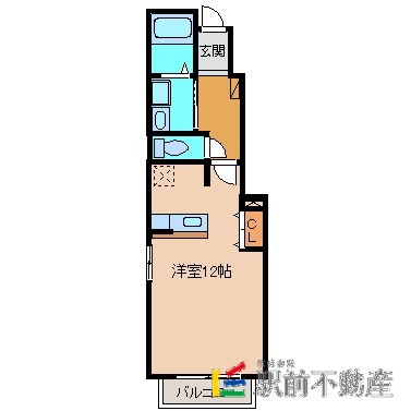 【鳥栖市原古賀町のアパートの間取り】